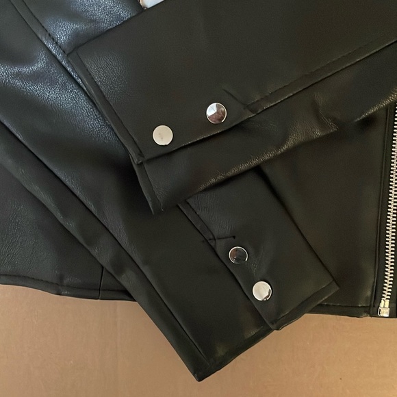 Black Faux Leather Moto Jacket - Picture 7 of 8